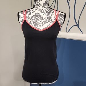 Aeropostale Black & Pink Tank Top w/ Criss-crossed Back Strap Detail